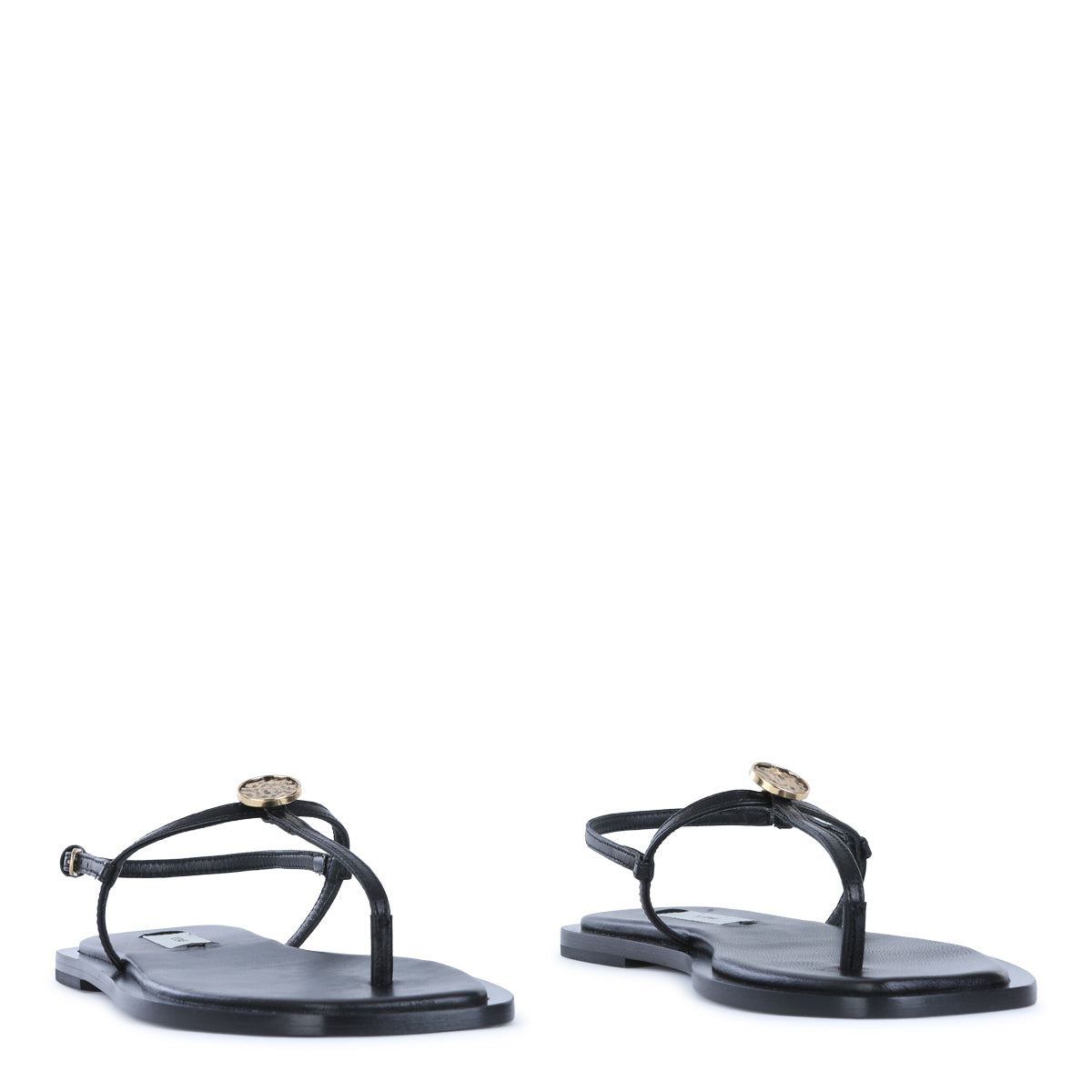 BLACK LEATHER SANDALS