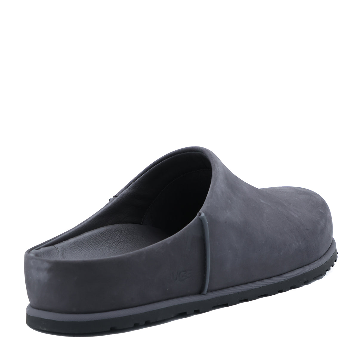 DARK GREY LEATHER OTZO CLOGS