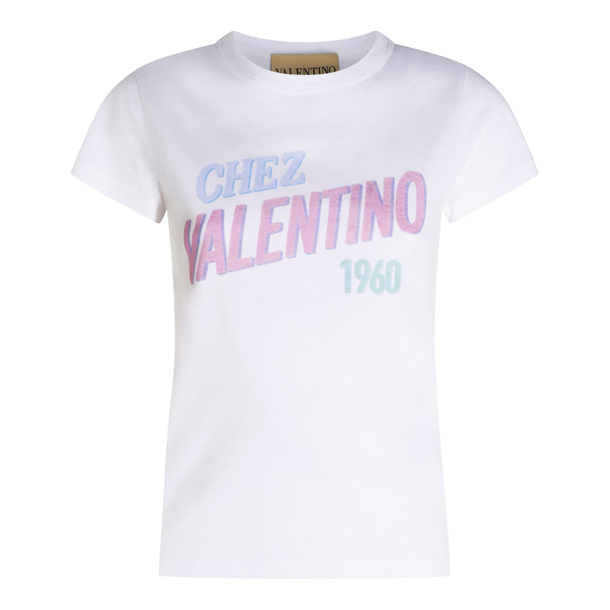 WHITE COTTON CHEZ VALENTINO 1960 T-SHIRT