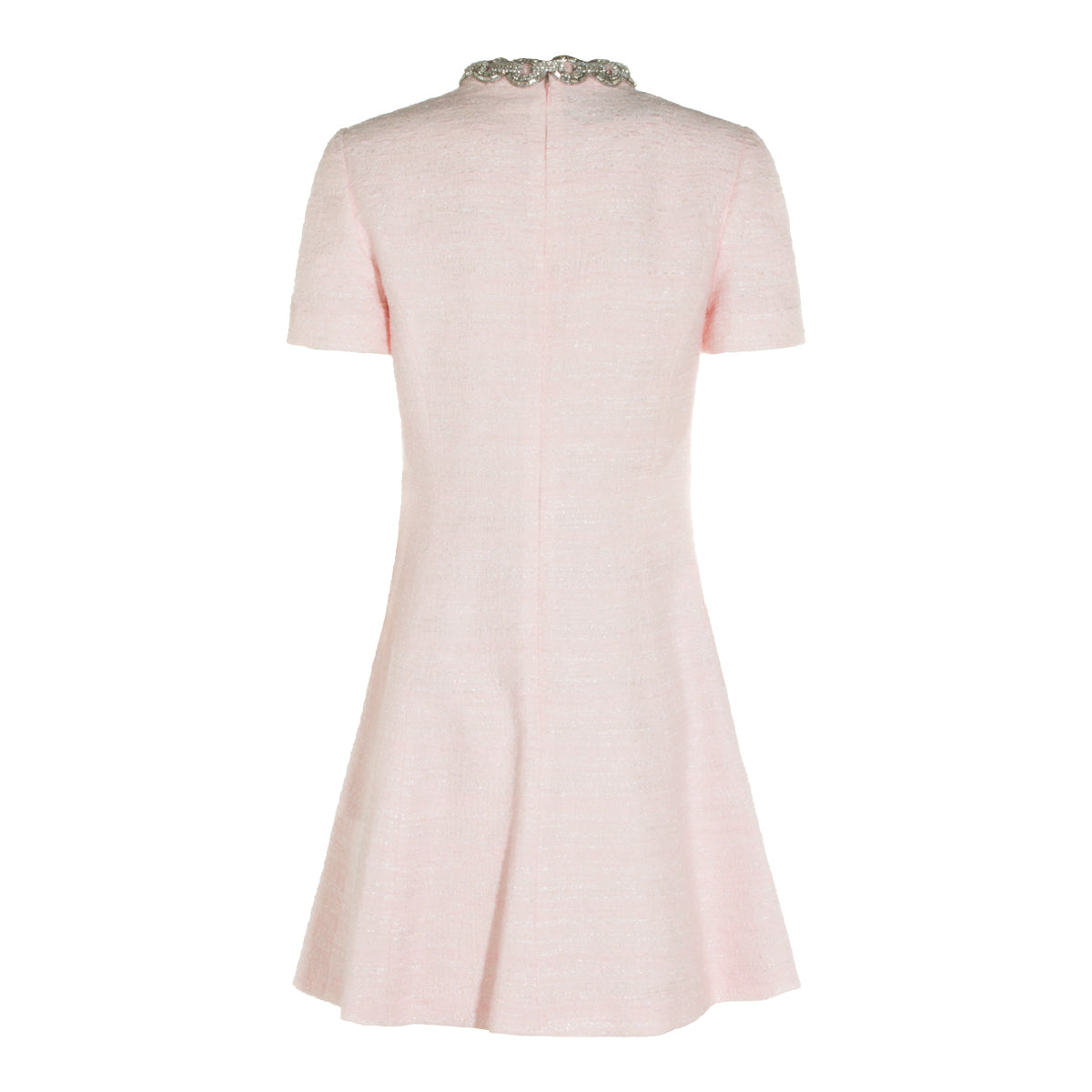 GLOSSY PINK AND SILVER MINI DRESS