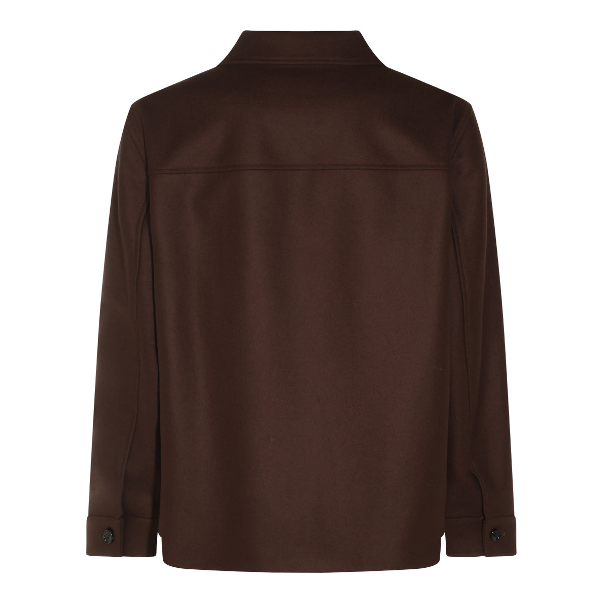 BROWN VIRGIN WOOL VLOGO SIGNATURE CASUAL JACKET