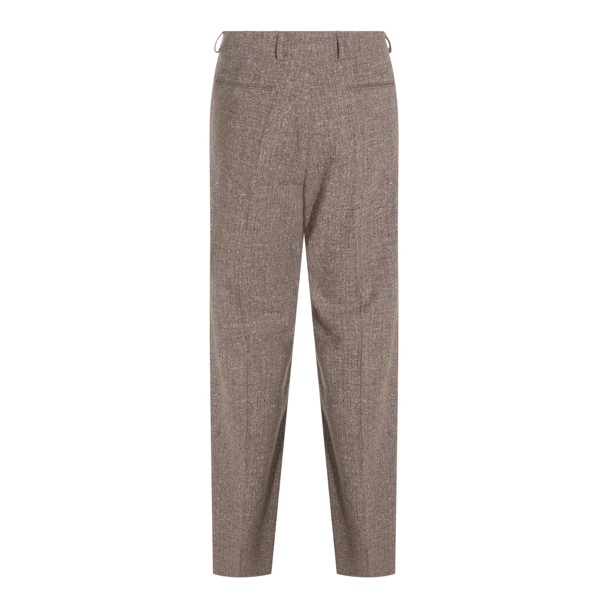 SAND WOOL AND SILK BLEND TAILORED PANTS