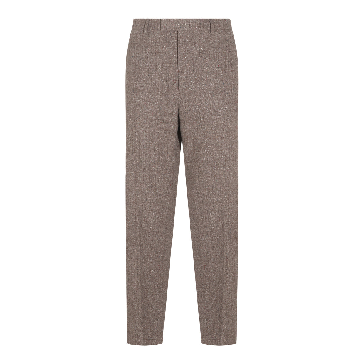 SAND WOOL AND SILK BLEND TAILORED PANTS