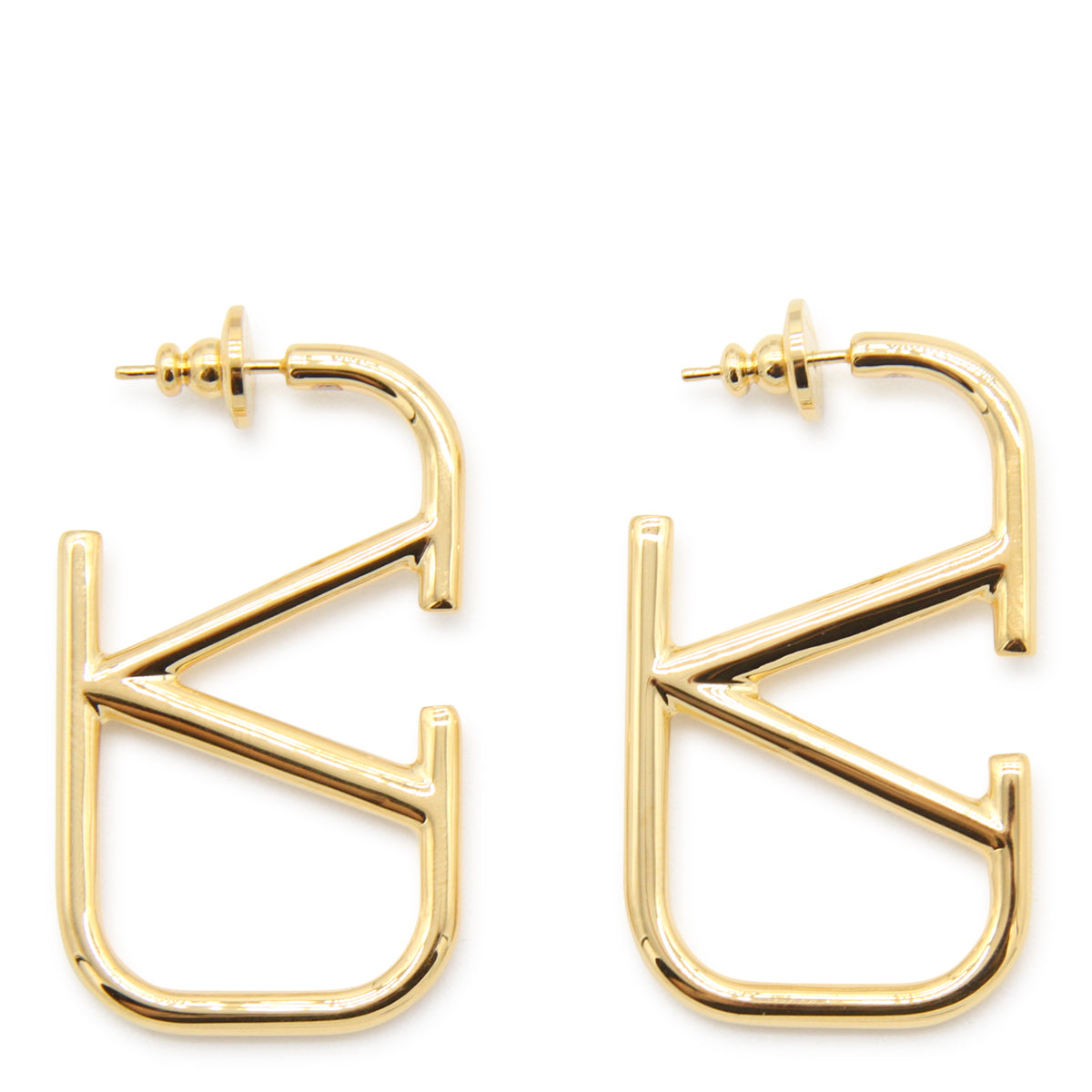 GOLD BRASS VLOGO EARRINGS