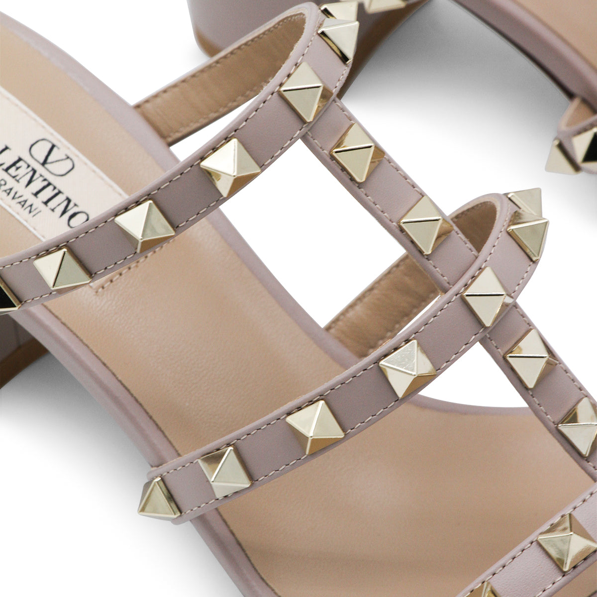 POUDRE LEATHER ROCKSTUD SANDALS