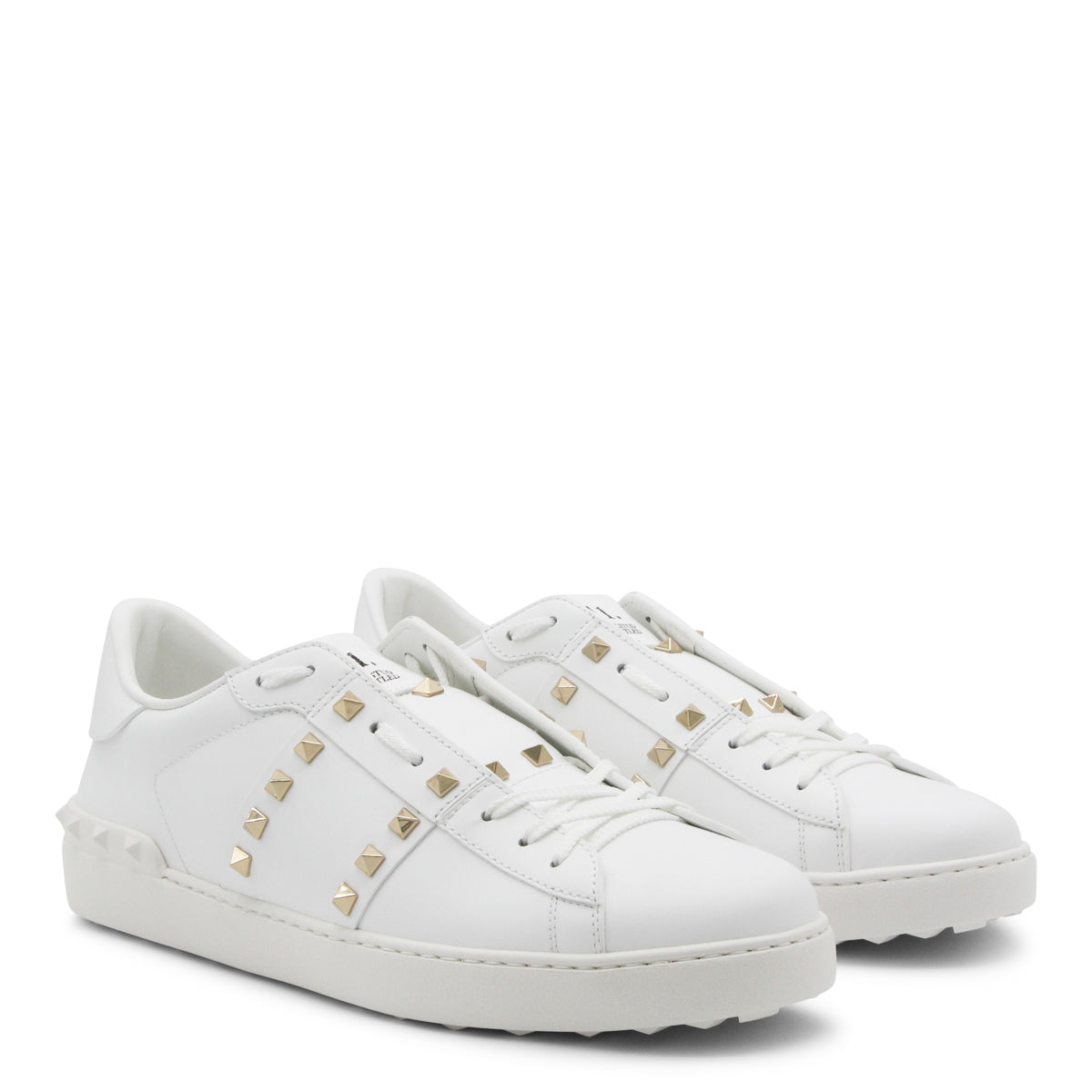 WHITE LEATHER ROCKSTUD UNTITLED SNEAKERS