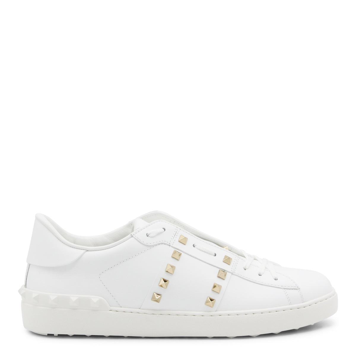 WHITE LEATHER ROCKSTUD UNTITLED SNEAKERS