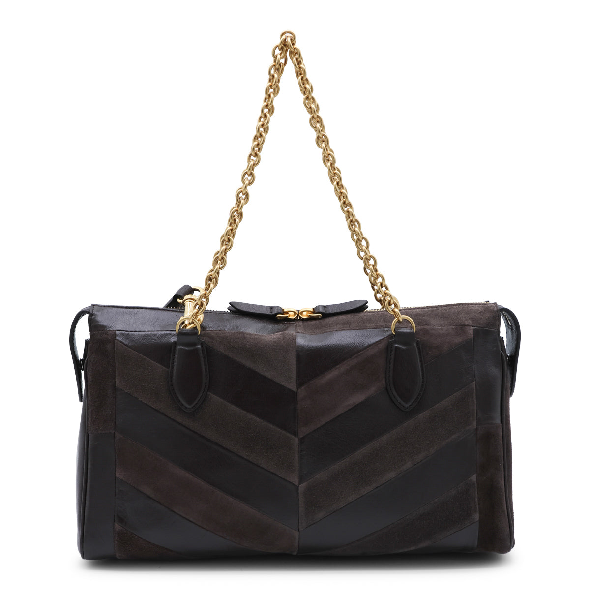 DARK BROWN LEATEHR PANTHERA SHOULDER BAG