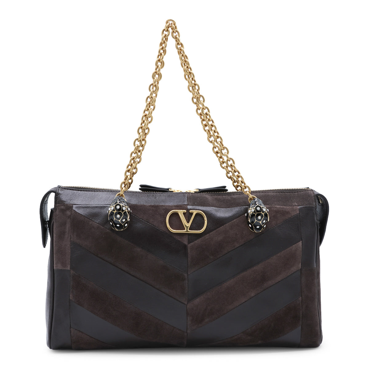 DARK BROWN LEATEHR PANTHERA SHOULDER BAG