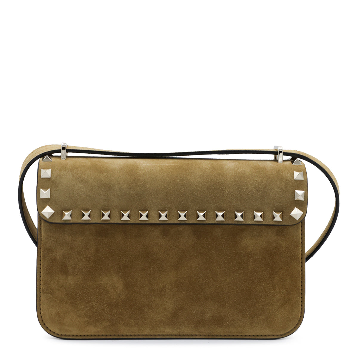 HAVANA BEIGE SUEDE ROCKSTUD SHOULDER BAG