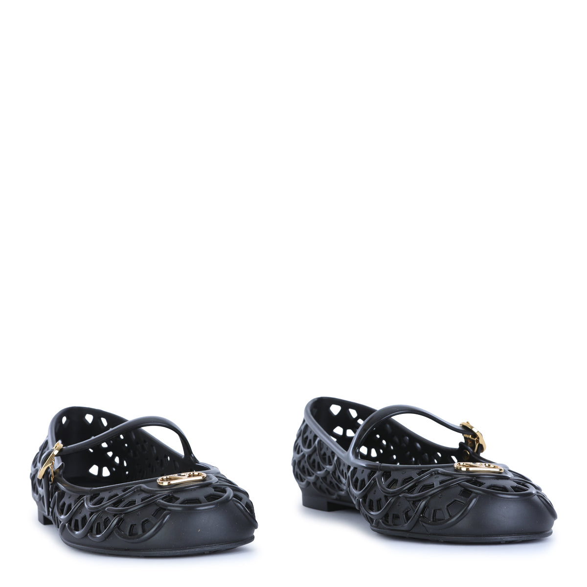 BLACK ONDETTE FLAT