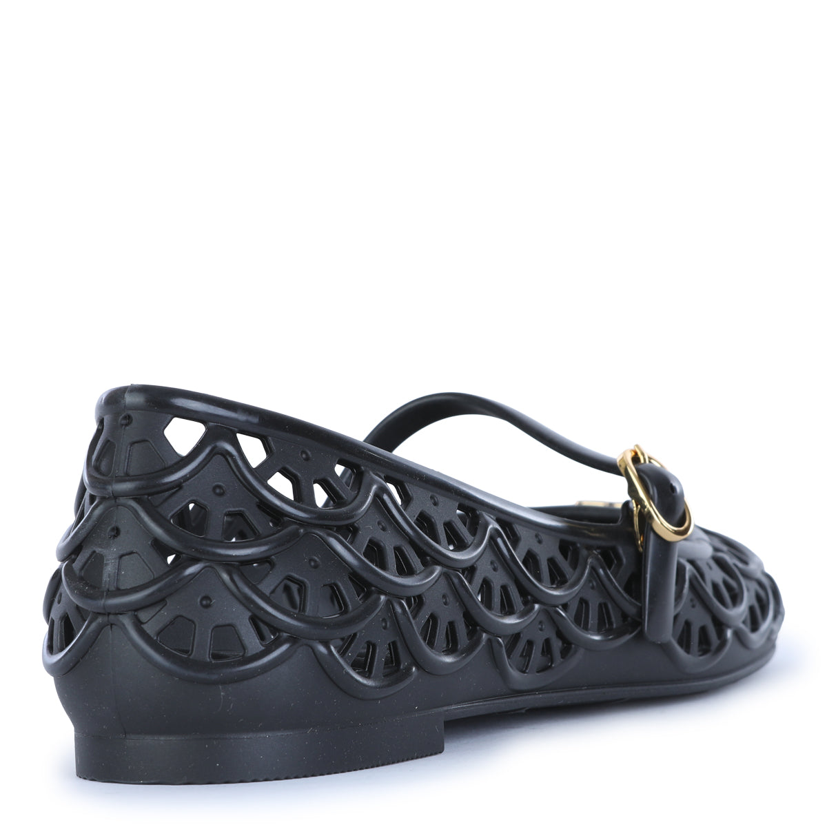 BLACK ONDETTE FLAT