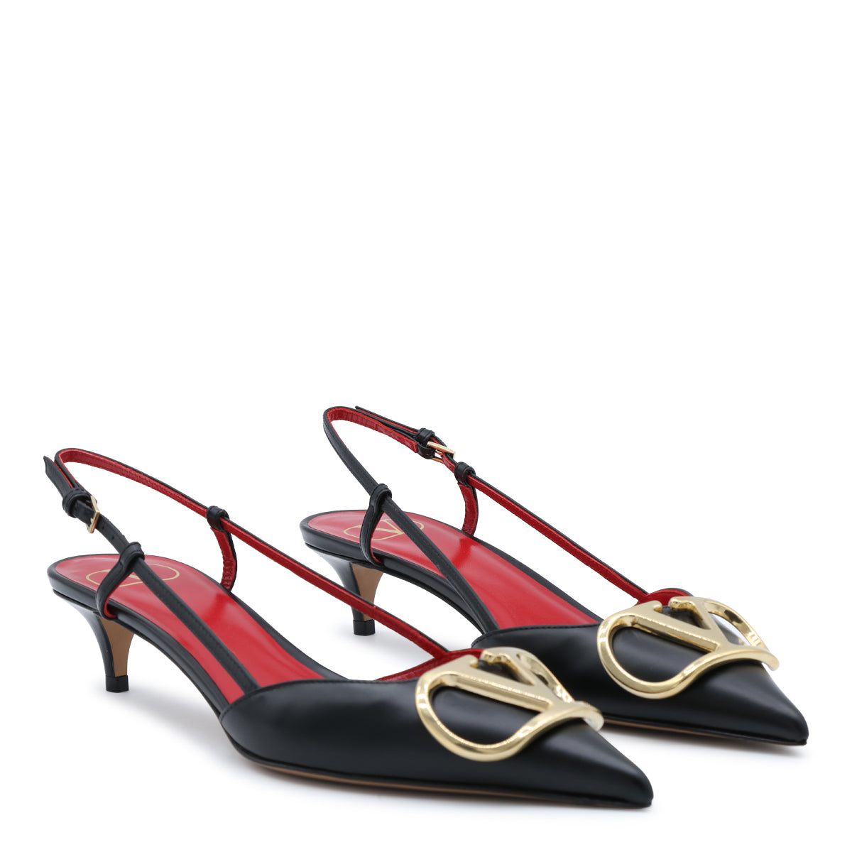BLACK LEATHER VLOGO SIGNATURE PUMPS