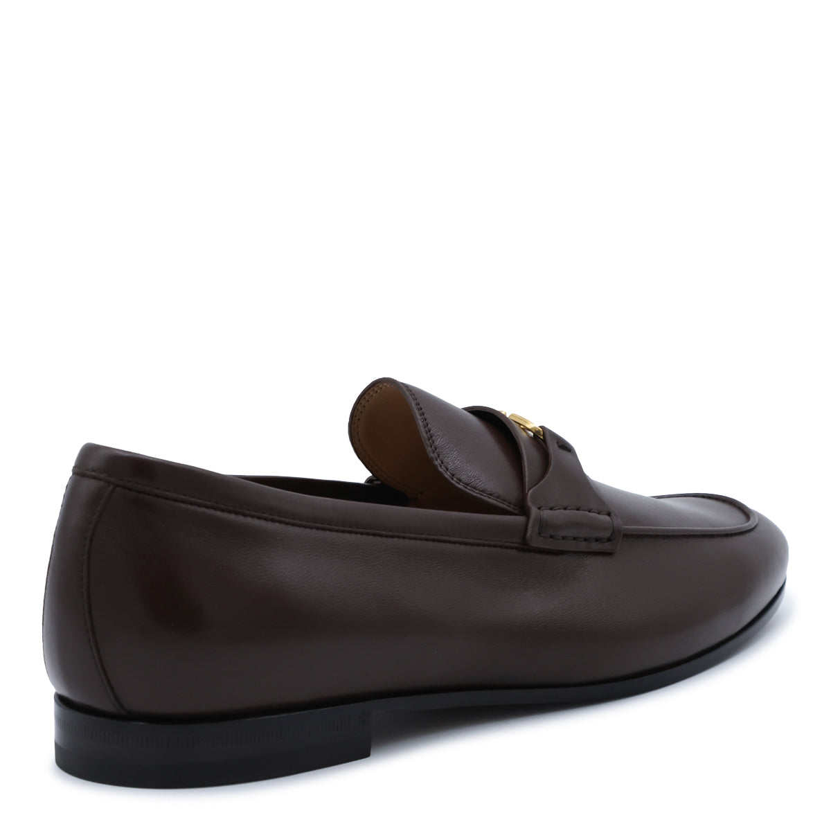 BROWN LEATHER VLOGO SIGNATURE LOAFERS