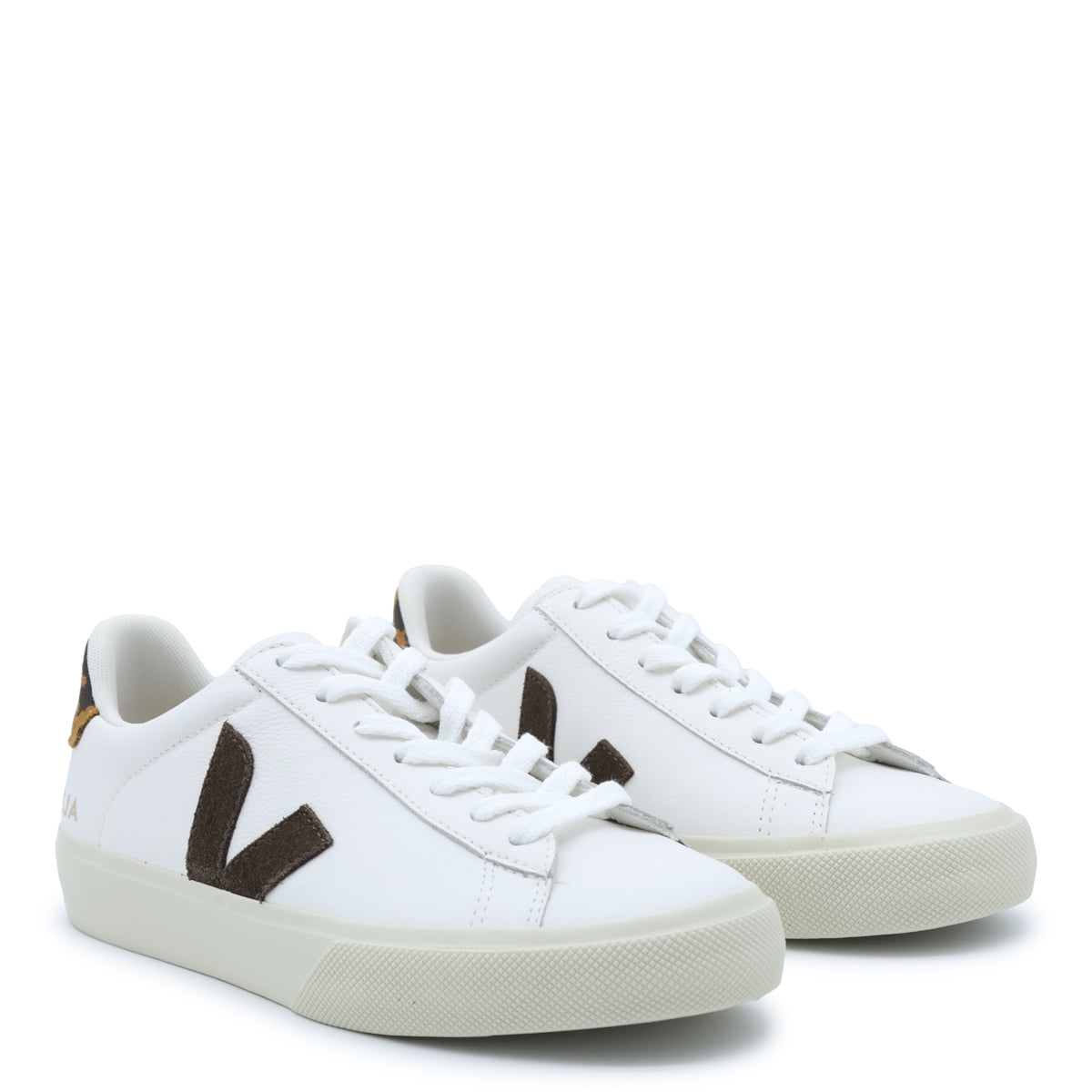 WHIE AND CAMEL LEATHER CAMPO SNEAKERS