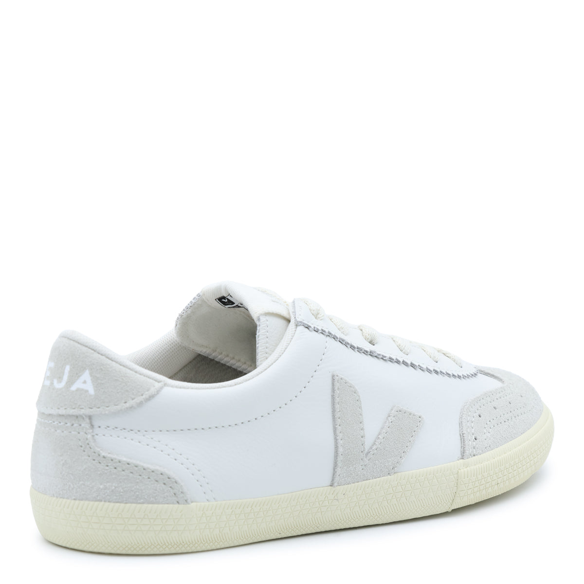 WHITE AND NATURAL VOLLEY O T LEATHER SNEAKERS