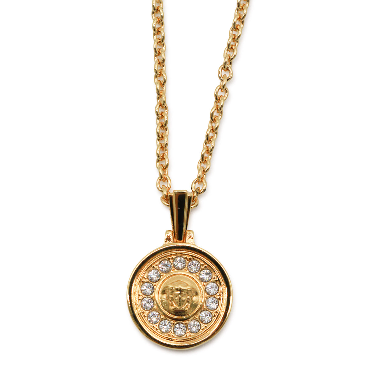 GOLD BRASS MEDUSA NECKLACE