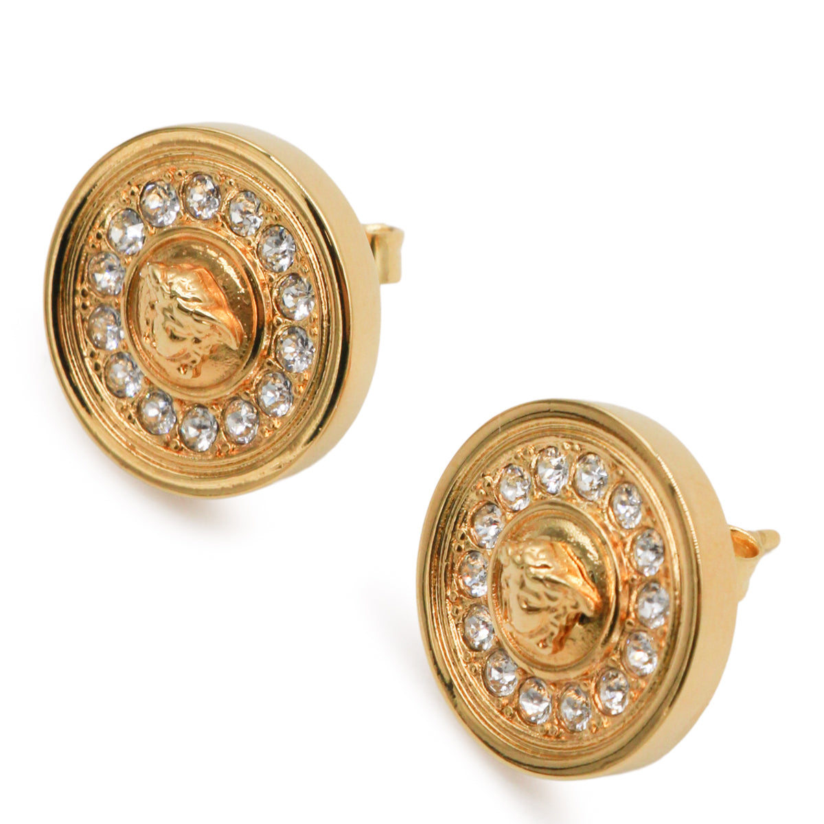 GOLD BRASS ROUND EARRINGS