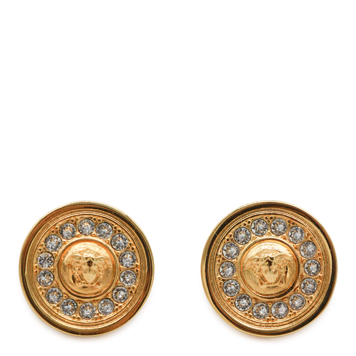 GOLD BRASS ROUND EARRINGS
