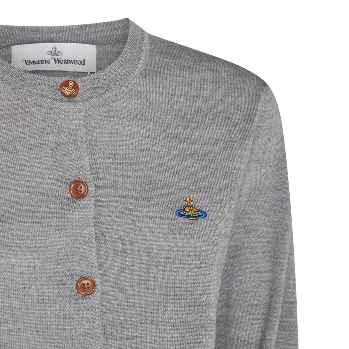 DARKE GREY MELANGE COTTON AND CASHMERE BLEND BEA CARDIGAN