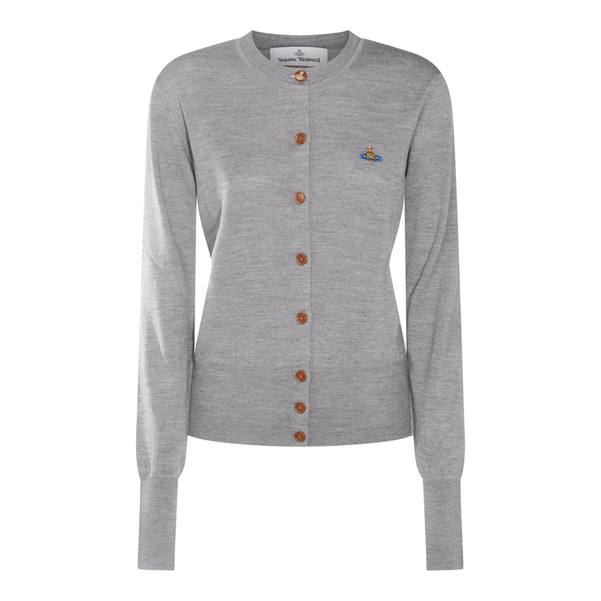 DARKE GREY MELANGE COTTON AND CASHMERE BLEND BEA CARDIGAN