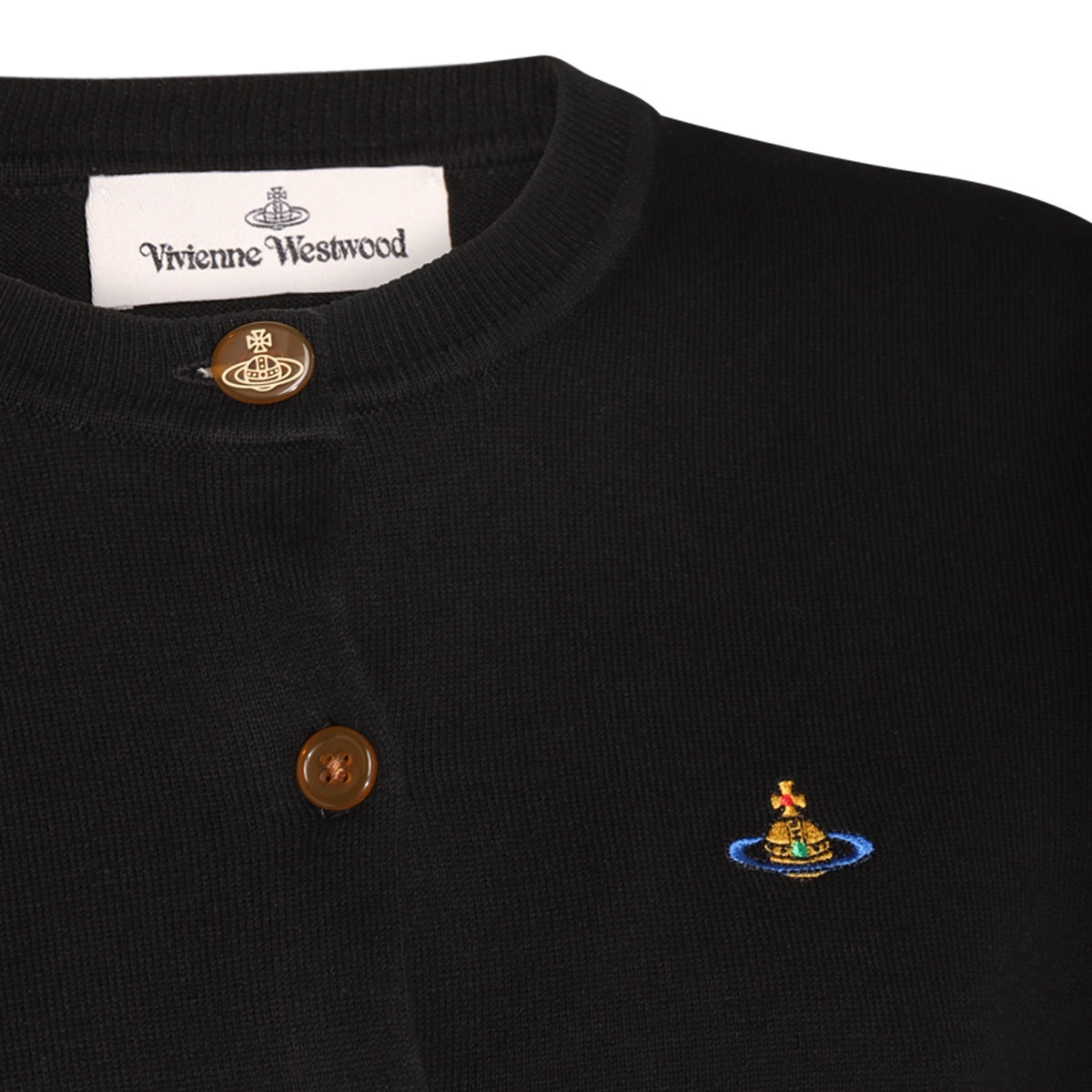 BLACK COTTON AND CASHMERE BLEND BEA CARDIGAN