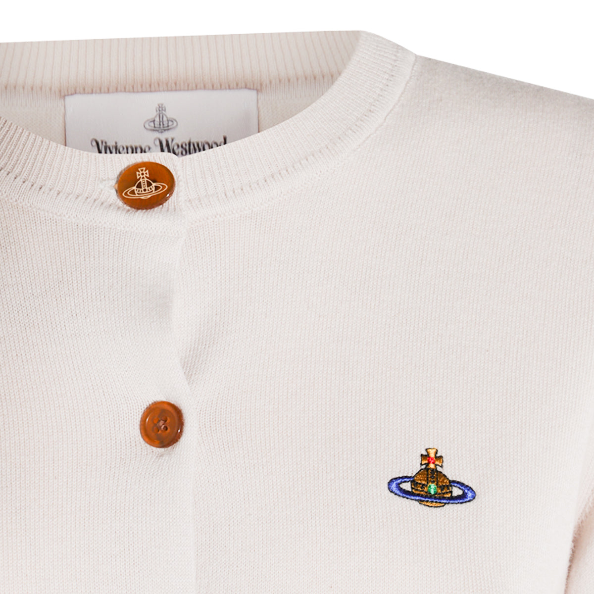 DOVE WHITE COTTON AND CASHMERE BLEND BEA CARDIGAN
