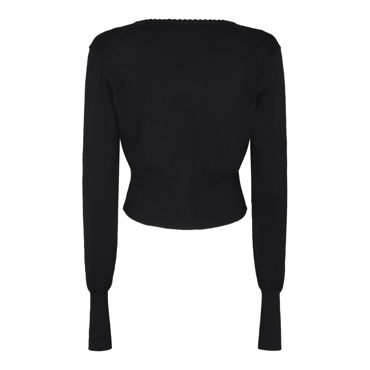 BLACK COTTON AND CASHMERE BLEND CROPPED BEA CARDIGAN