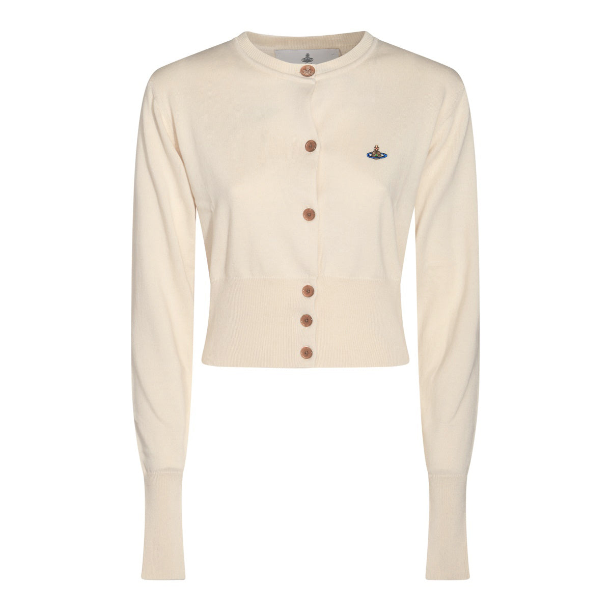 WHITE COTTON AND CASHMERE BLEND CROPPED BEA CARDIGAN