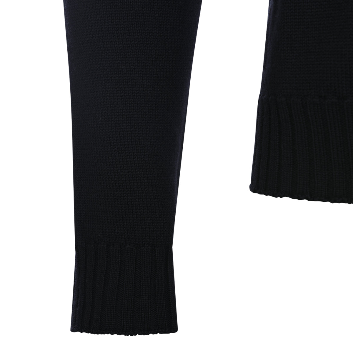 BLACK WOOL FISHERMAN JUMPER