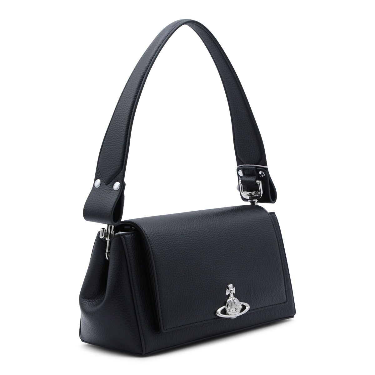 BLACK HAZEL GRAIN MEDIUM SHOULDER BAG