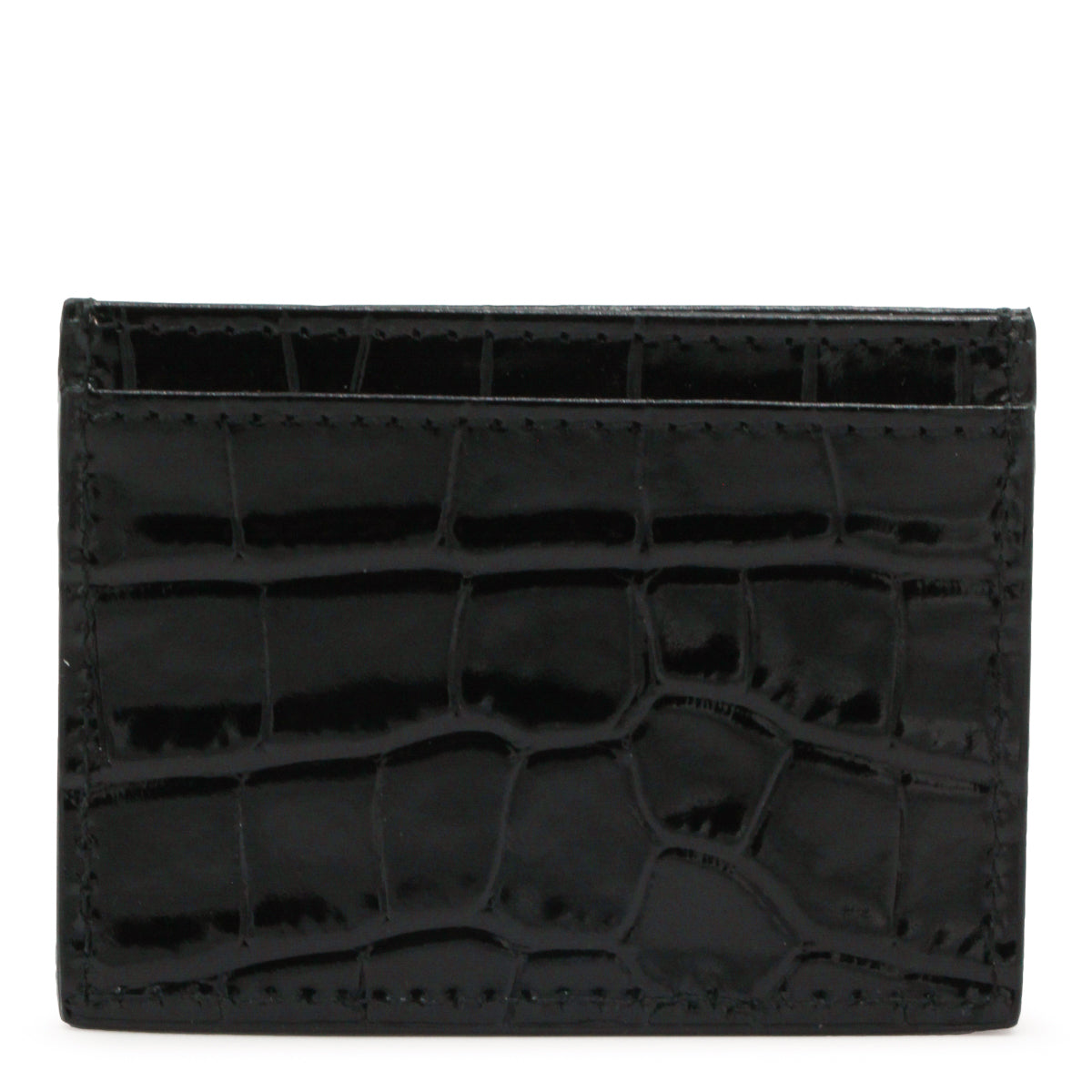 BLACK LEATHER ORB CARD HOLDER