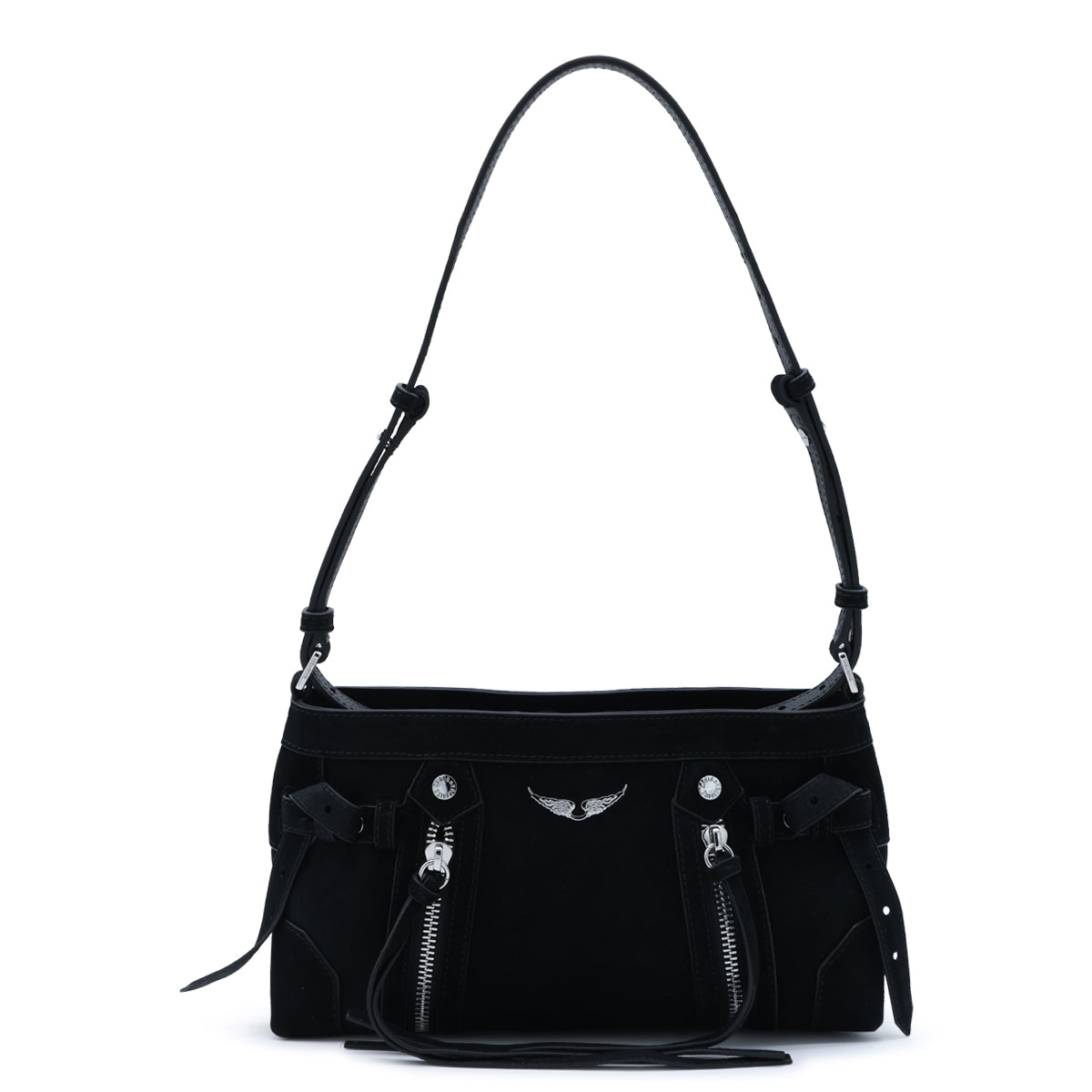 BLACK SUEDE MADISON MINI SHOULDER BAG