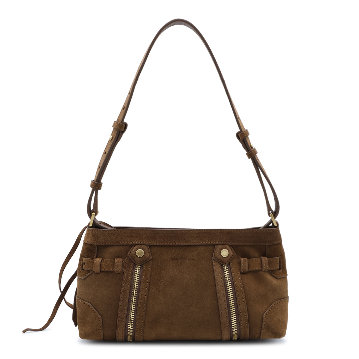COGNAC SUEDE MADISON MINI SHOULDER BAG