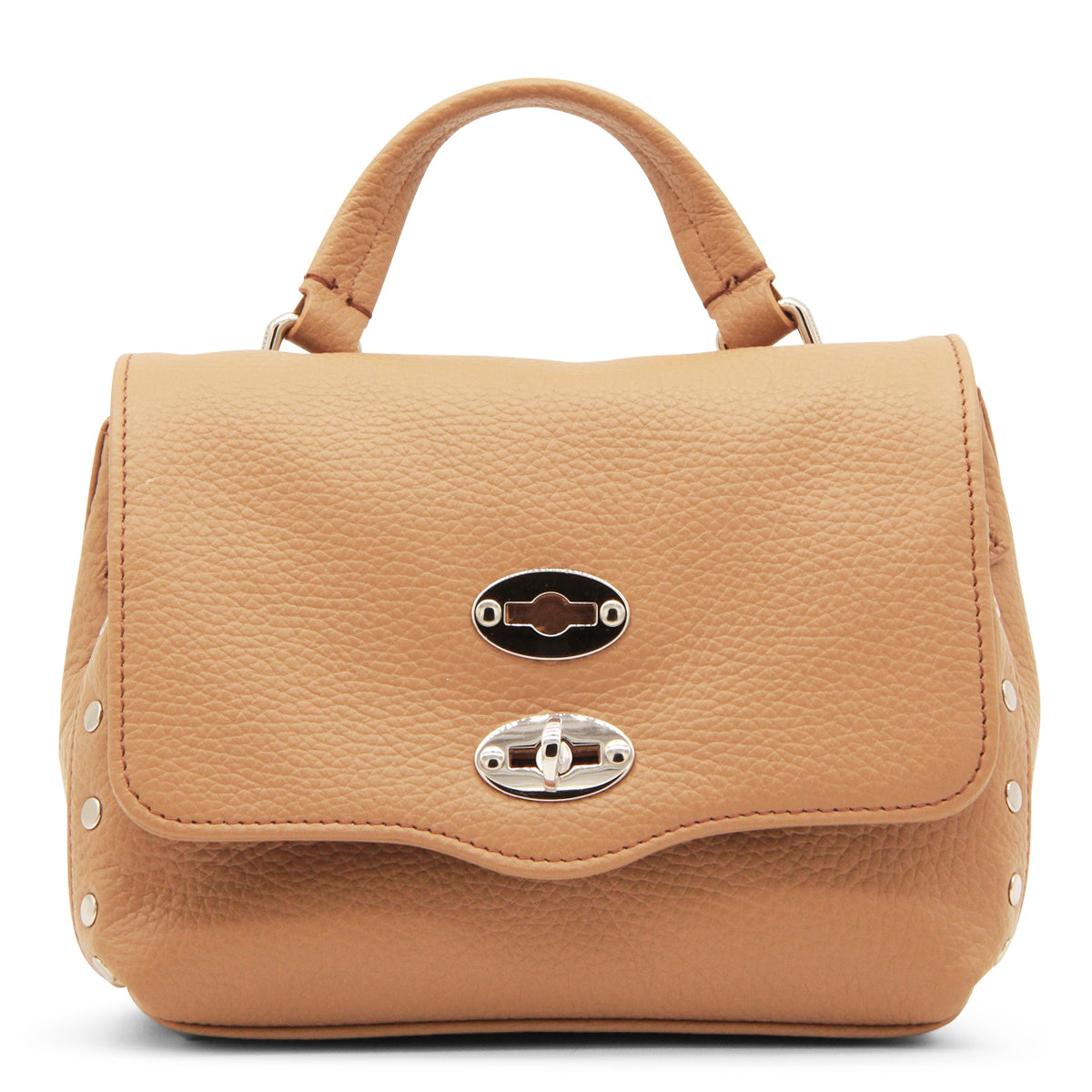 BROWN LEATHER DAILY POSTINA BABY TOTE BAG
