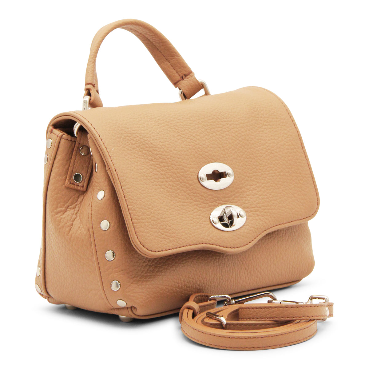 BROWN LEATHER DAILY POSTINA BABY TOTE BAG