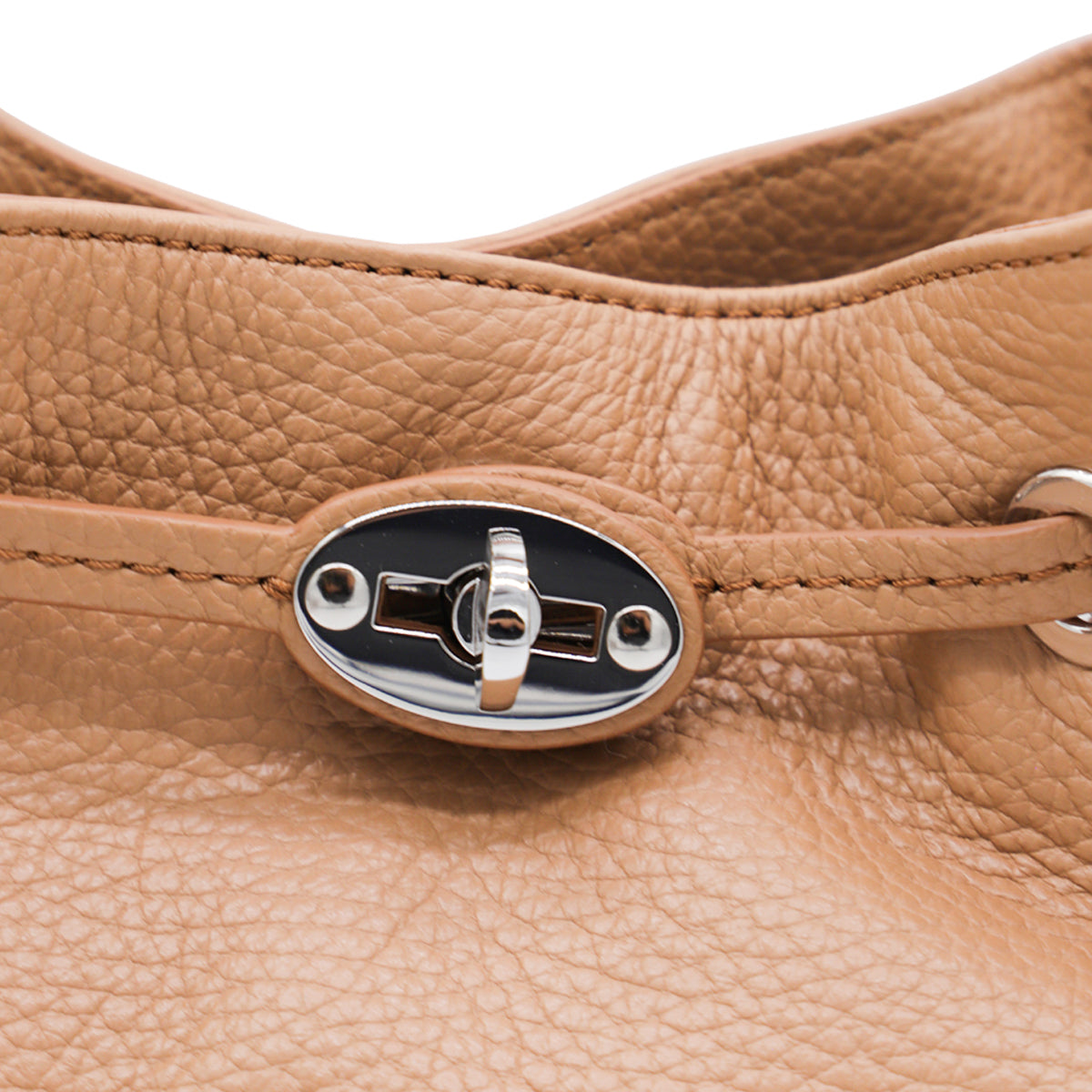 BEIGE LEATHER MONDA SATCHEL