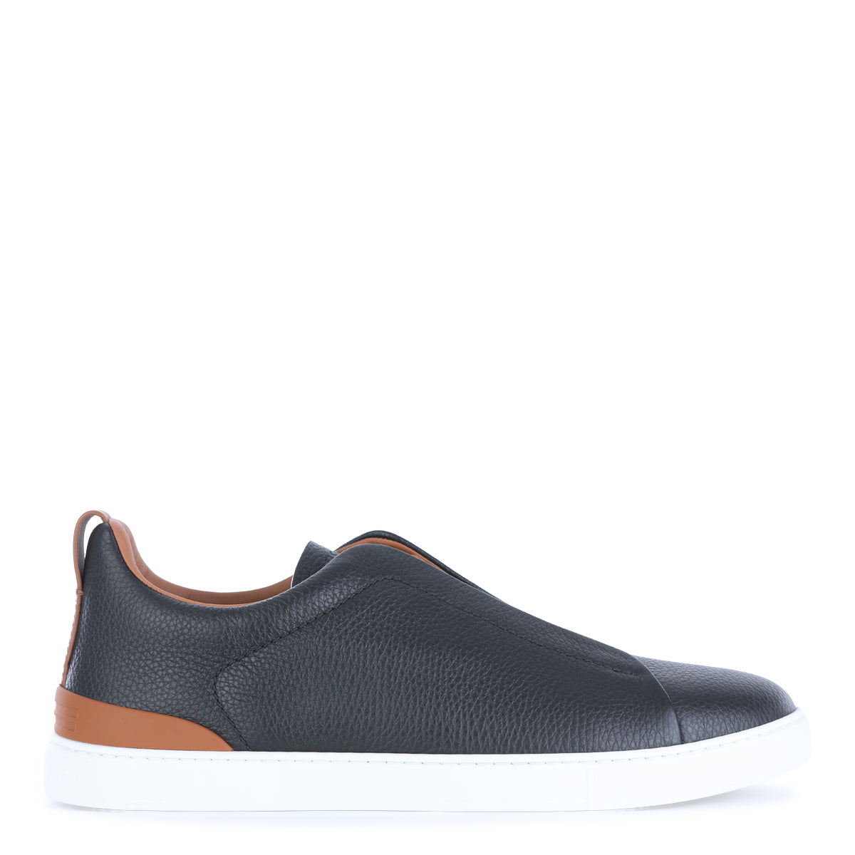 BLACK LEATHER TRIPLE STITCH SNEAKERS