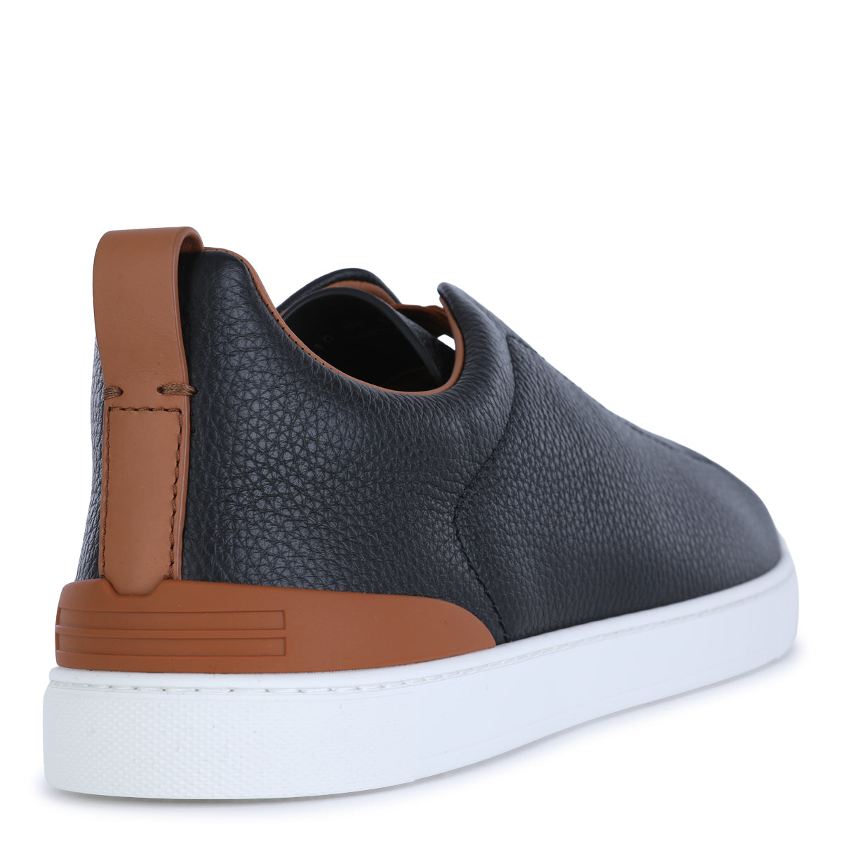 BLACK LEATHER TRIPLE STITCH SNEAKERS