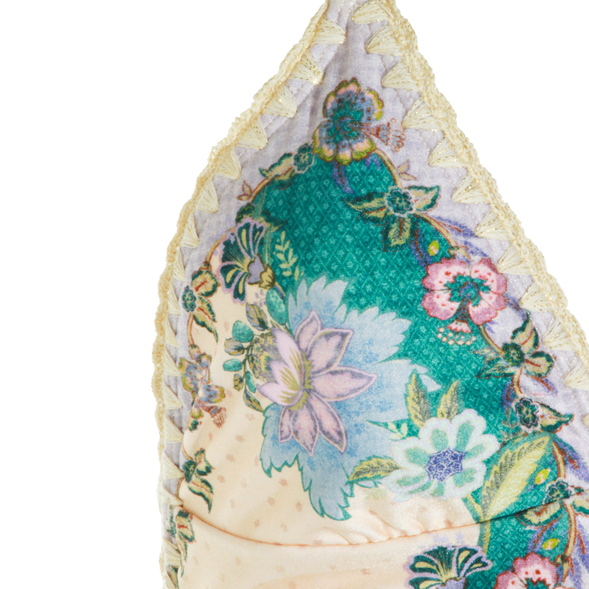 CREAM SCARF FLORAL ONE PIECE BEACHWEAR