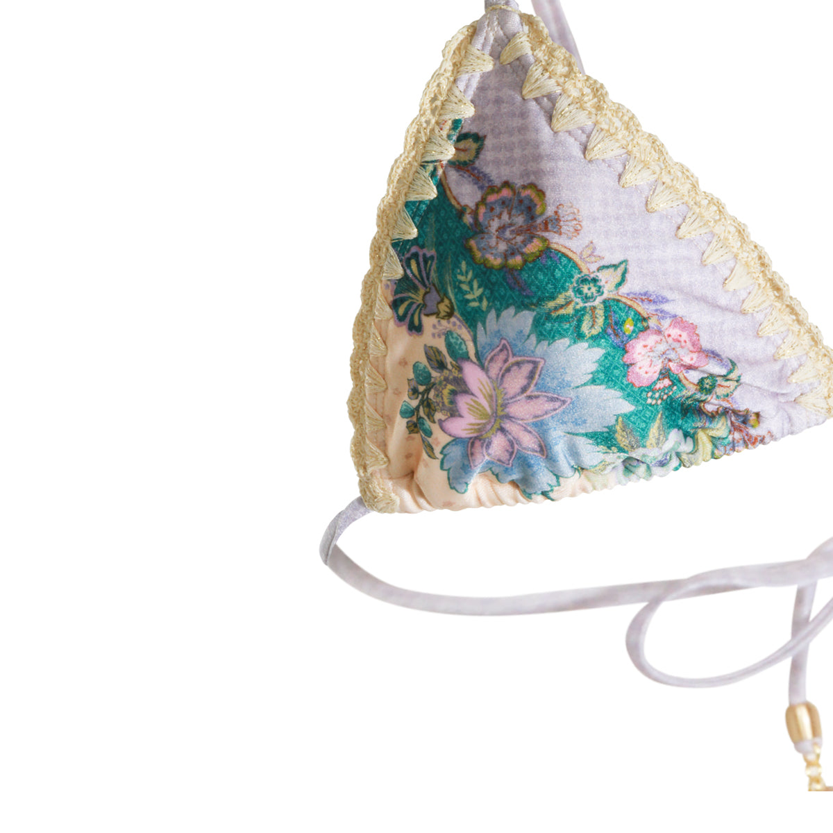 CREAM SCARF FLORAL BIKINI BEACHWEAR