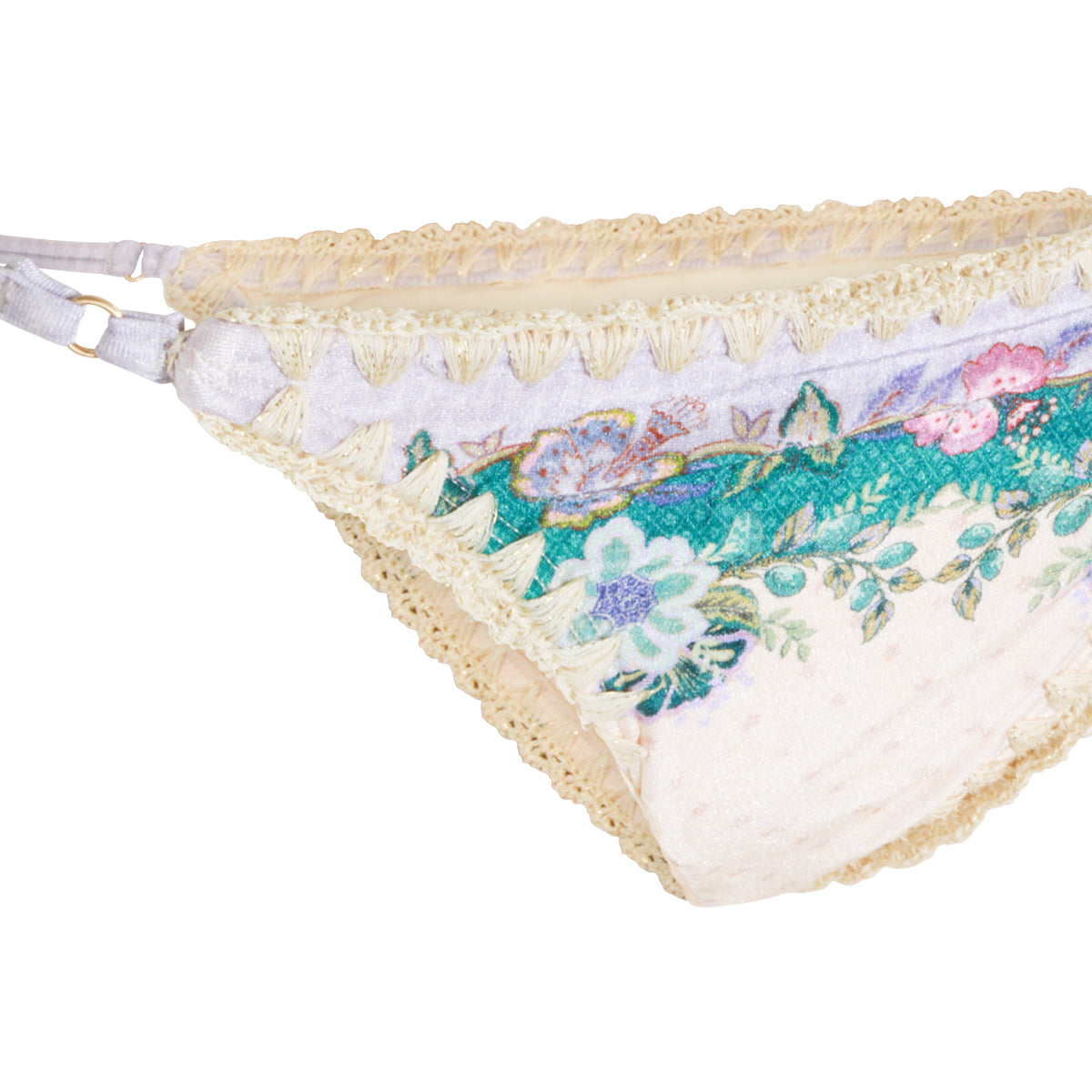 CREAM SCARF FLORAL BIKINI BEACHWEAR