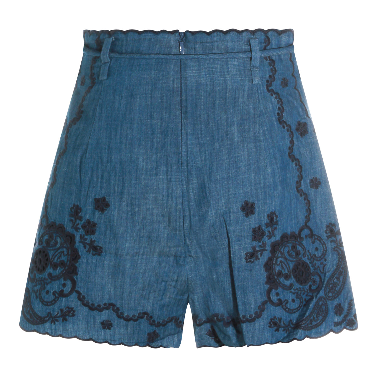 RAILWAY BLUE COTTON SHORTS