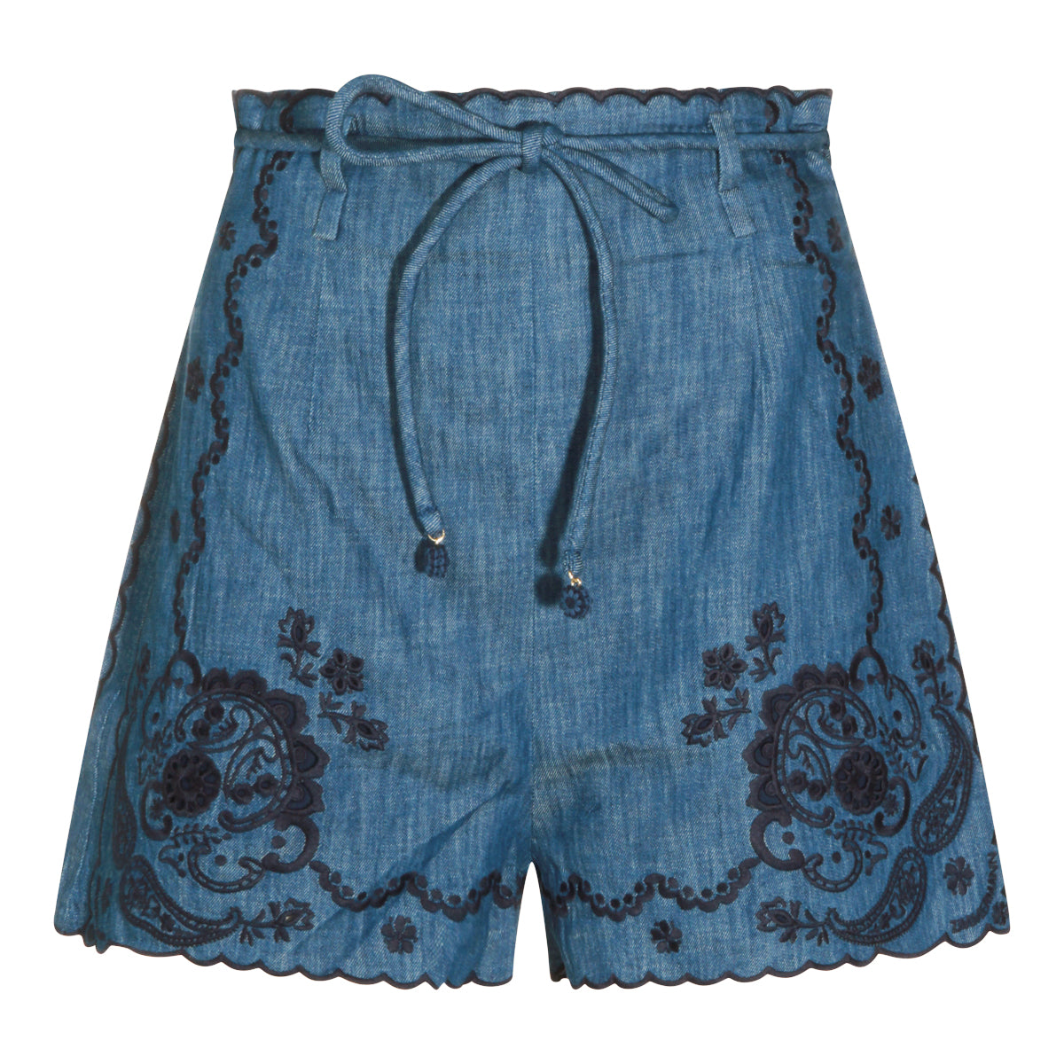 RAILWAY BLUE COTTON SHORTS