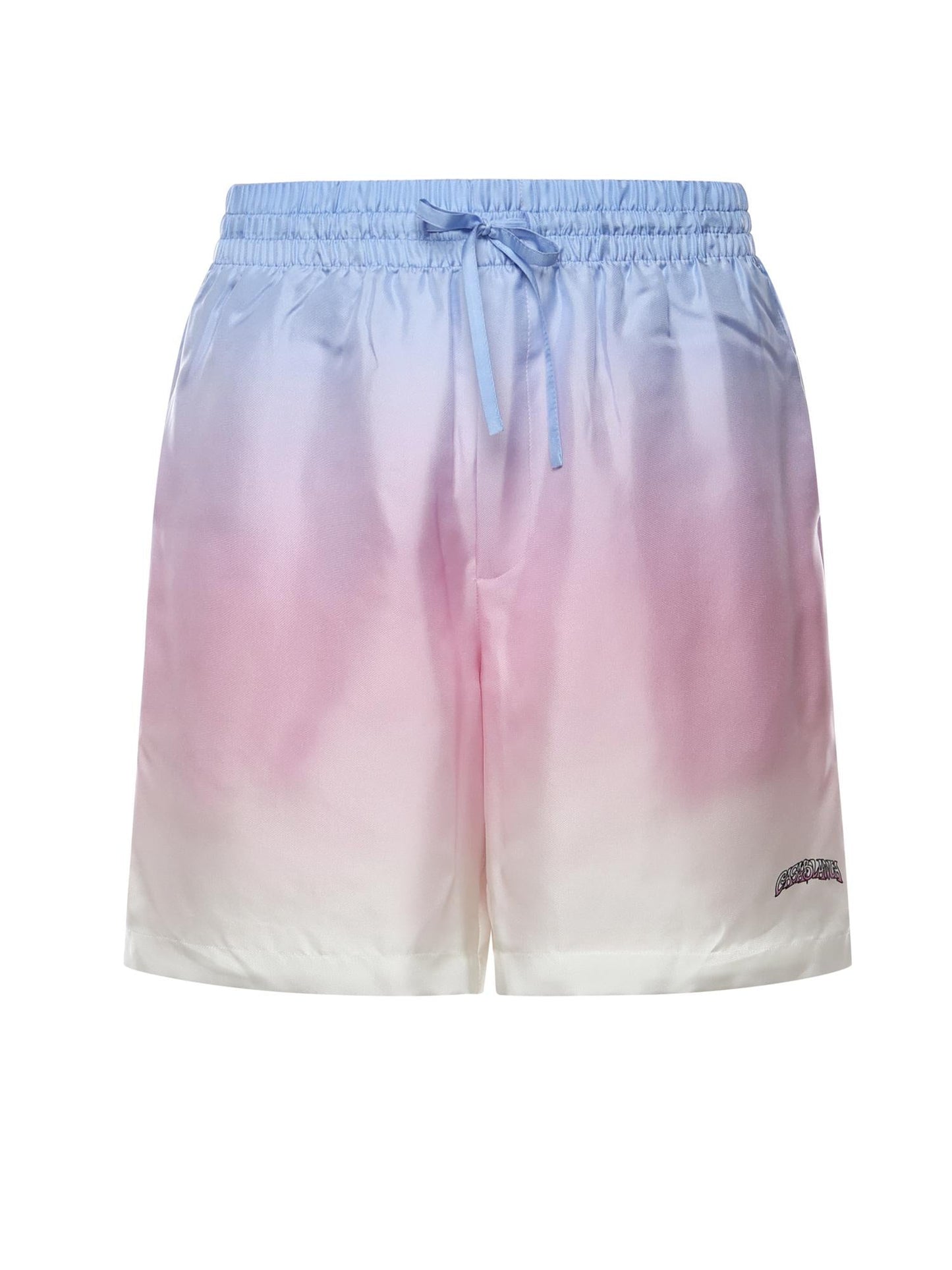 Shorts in seta con logo