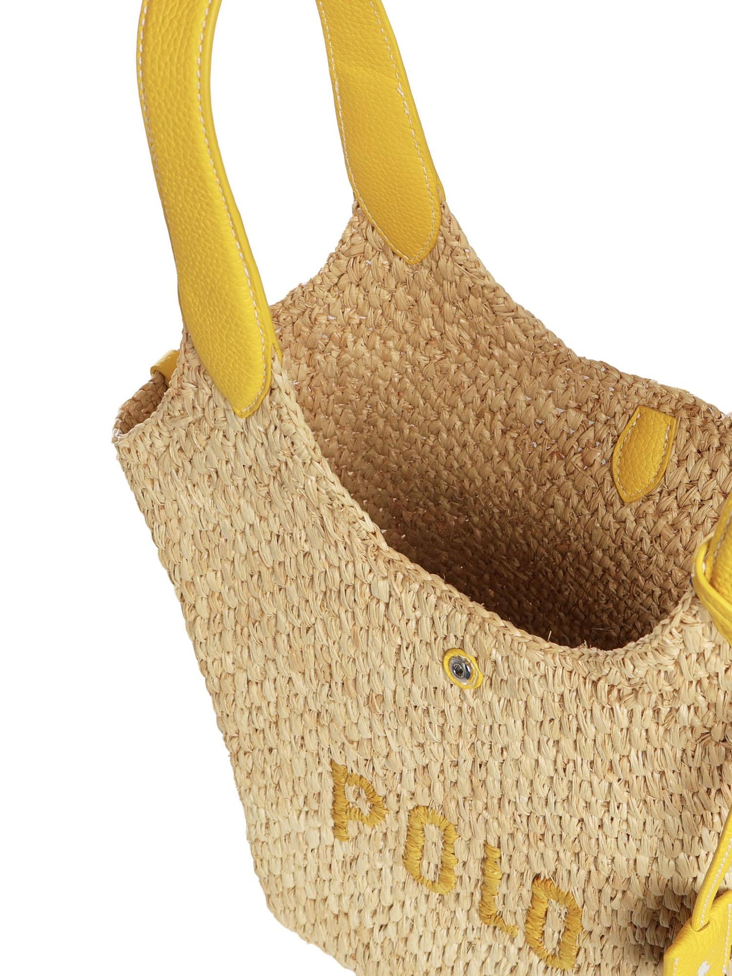 Borsa tote Polo Play in rafia e pelle