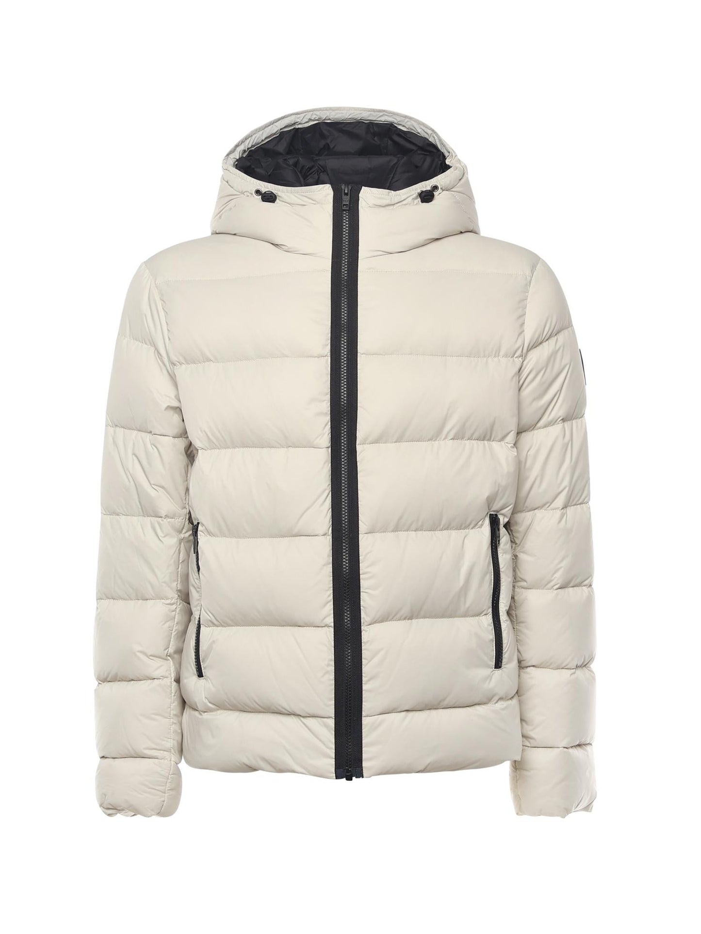 Piumino double front in popeline calandrato