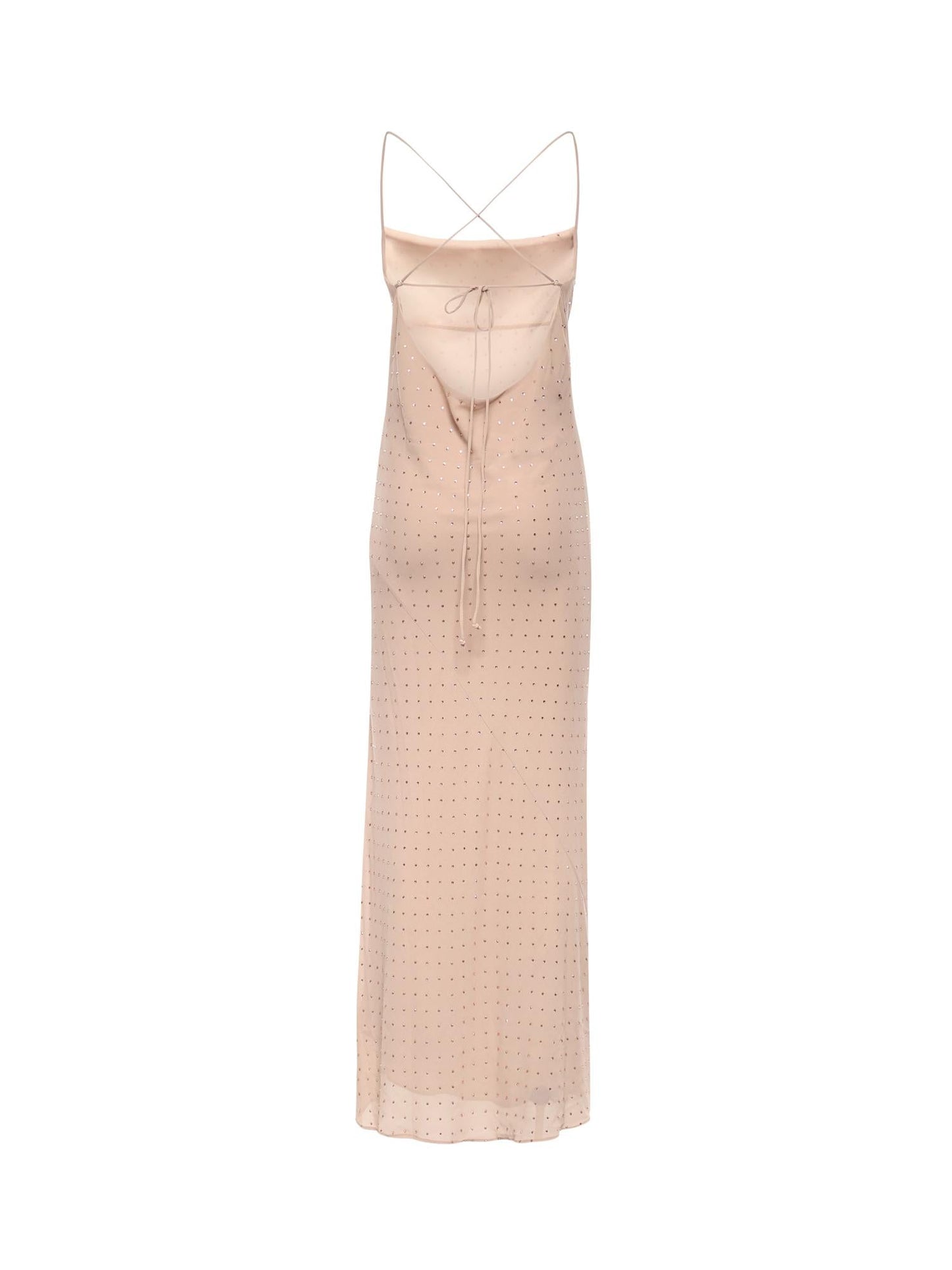 Abito slipdress lungo con strass