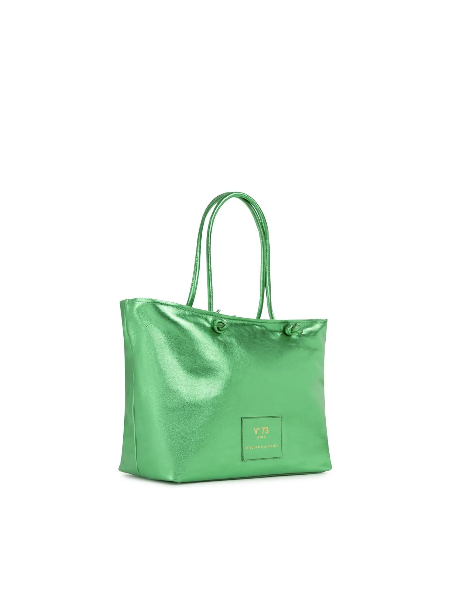 Borsa shopping in pelle con logo