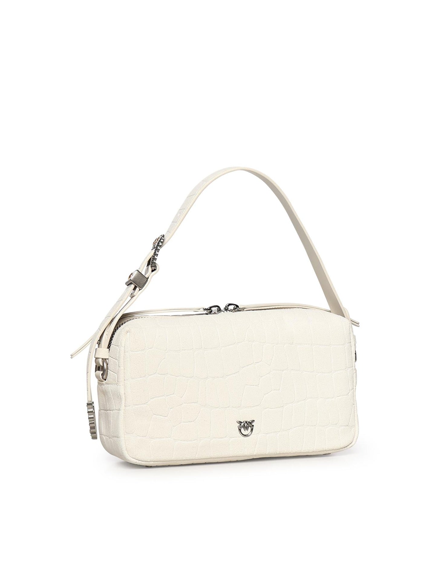 Borsa bauletto a tracolla in pelle stampa coccodrillo